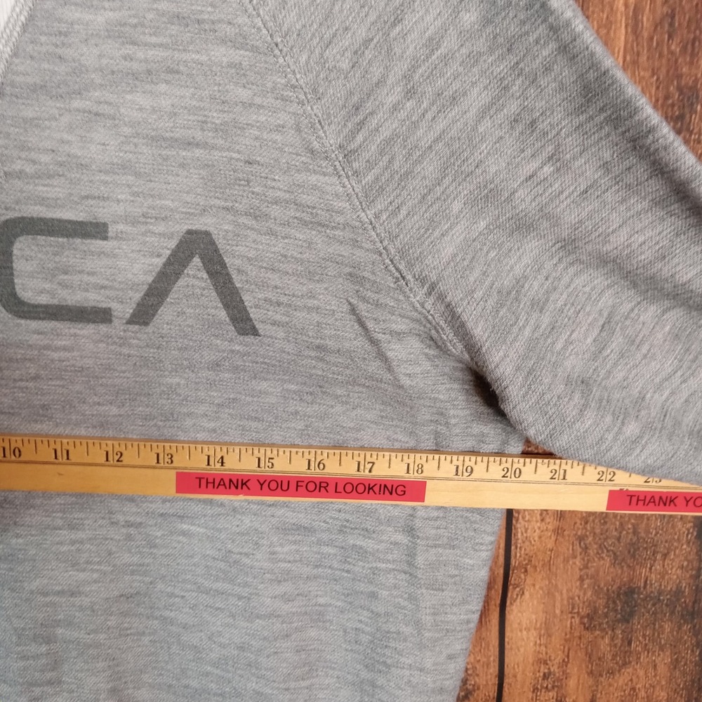 RVCA Mens Heather Gray Cotton Logo Crewneck Sweatshirt Medium Regular Fit - Picture 5 of 6